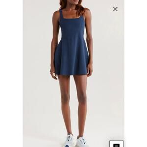 NWOT Womens Beyond Yoga Garden Party Space Dye Minidress in Nocturnal Navy SZ XS